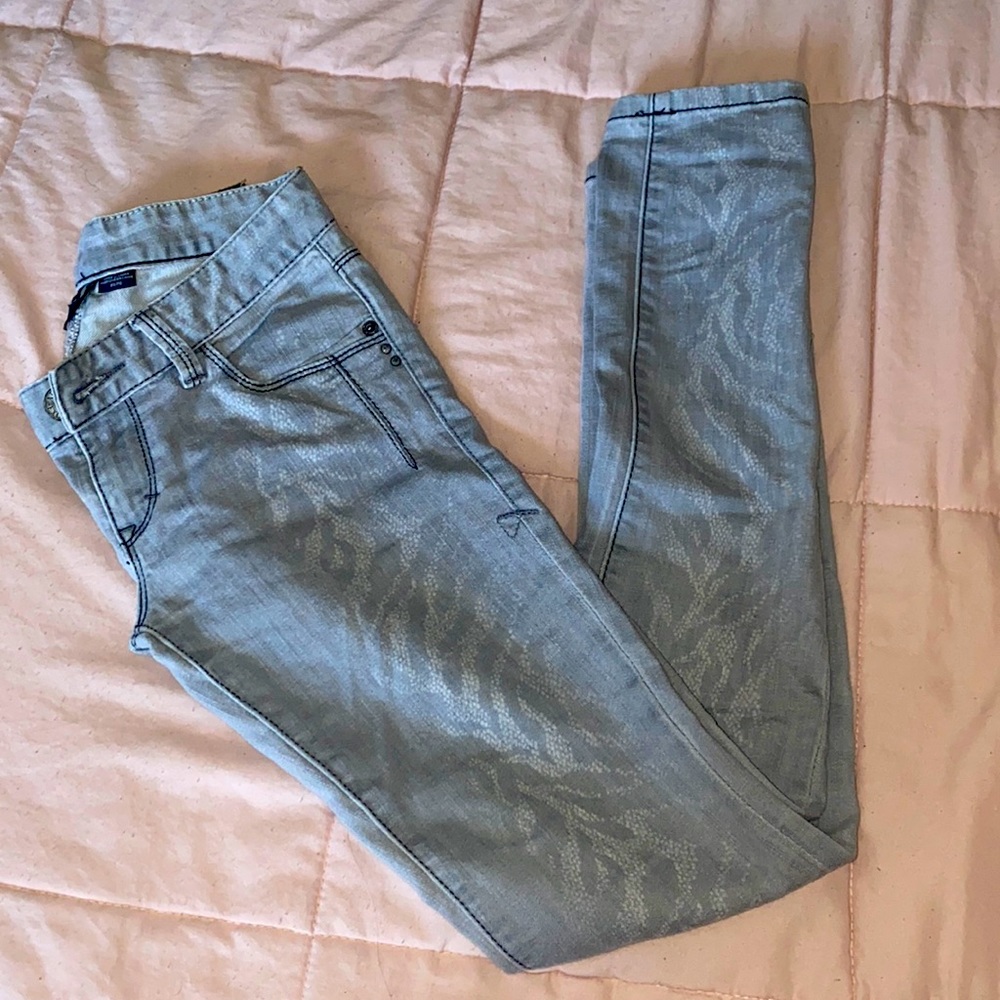 Armani animal print skinny jeans